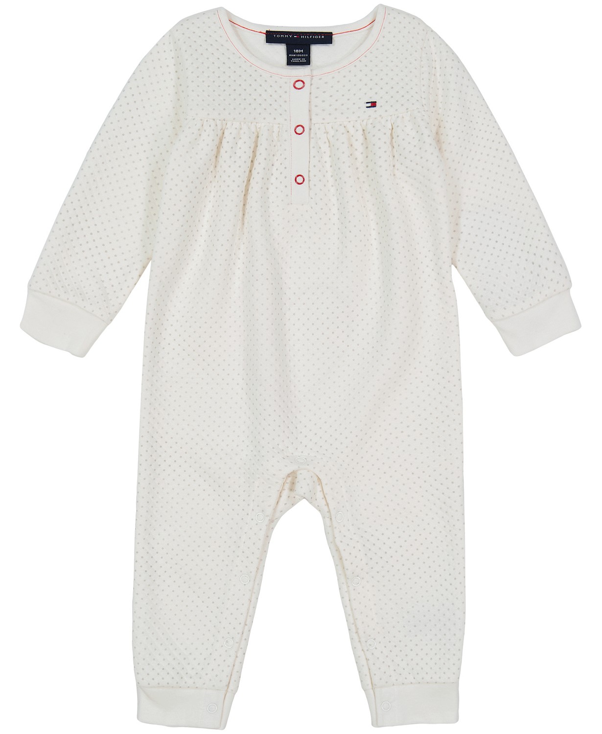 Baby Girls Diamond Quilt Double-Knit Coverall One Piece