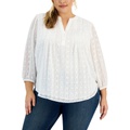 Plus Size Daisy Clip Pintucked Tunic Top