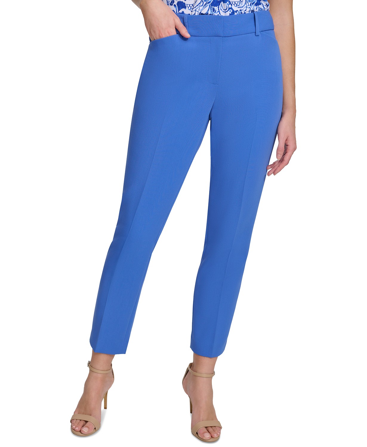 Womens Mid Rise Slim Ankle Pants