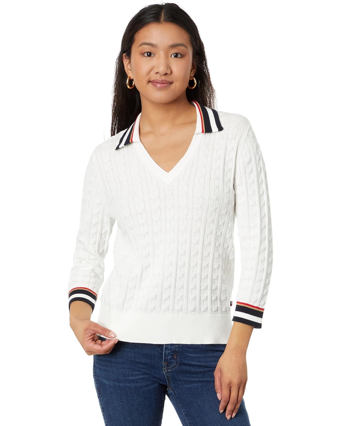 Tommy Hilfiger Cable Johnny Collar Sweater