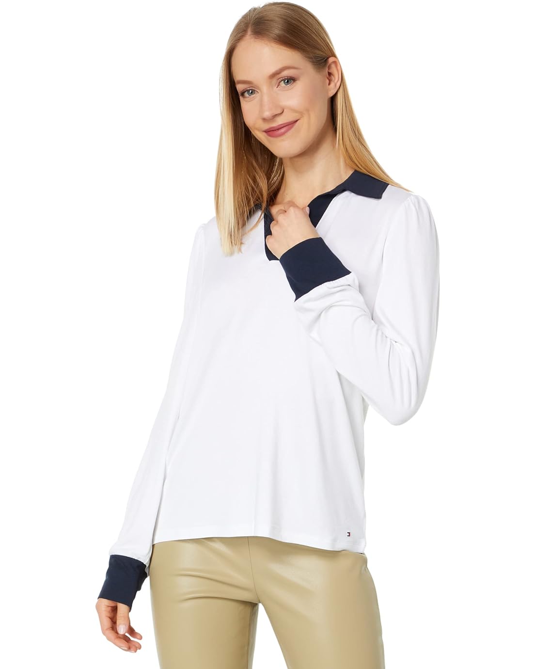Tommy Hilfiger Long Sleeve Johnny Collar Top
