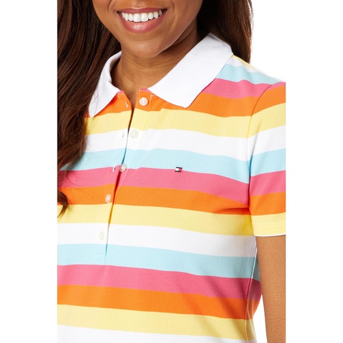 타미힐피거 Tommy Hilfiger Short Sleeve Multi Color Striped Polo