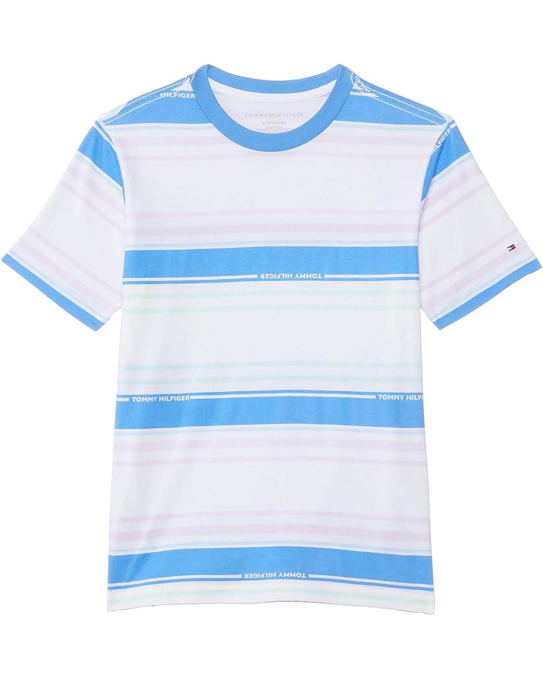 타미힐피거 Tommy Hilfiger Kids Wordmark Short Sleeve T-Shirt (Big Kids)