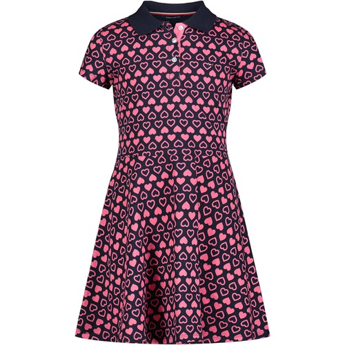 타미힐피거 Tommy Hilfiger Kids Heart Popsicle Print Short Sleeve Polo Dress (Big Kid)
