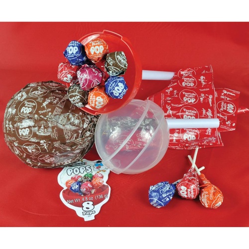  GIANT TOOTSIE ROLL POP container holds 8 Hard Candy Lollipops