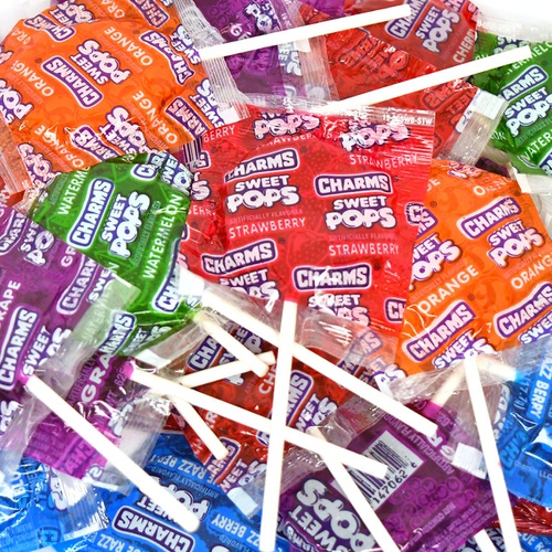  Tootsie Roll Charms Sweet Pops, in Assorted Fruit Flavors, 48-Count Box
