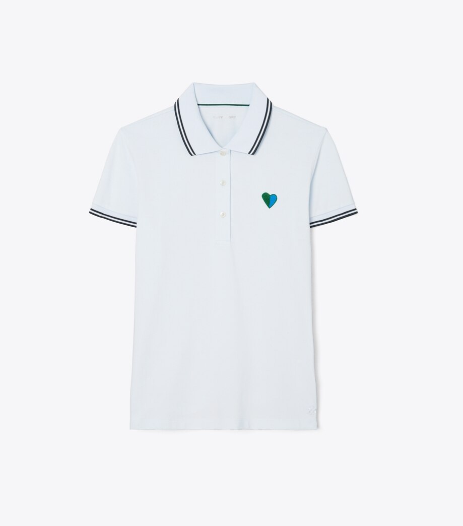 Tory Burch PERFORMANCE PIQUEE HEART POLO