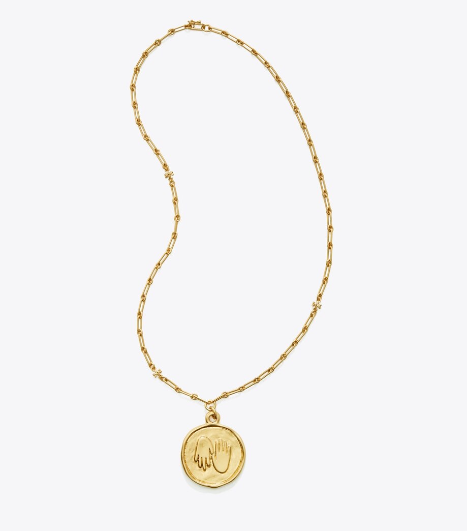 Tory Burch ROXANNE CHAIN MEDALLION NECKLACE