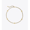 Tory Burch ROXANNE CHAIN STRIPED DELICATE NECKLACE