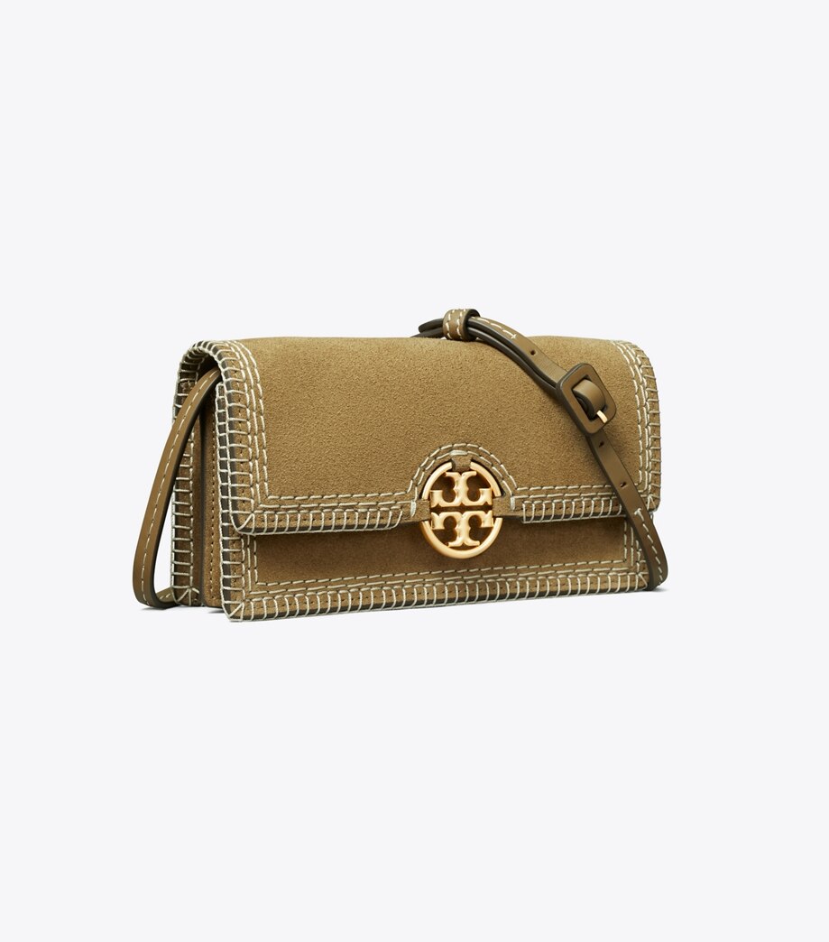Tory Burch MILLER SUEDE STITCHED WALLET CROSSBODY