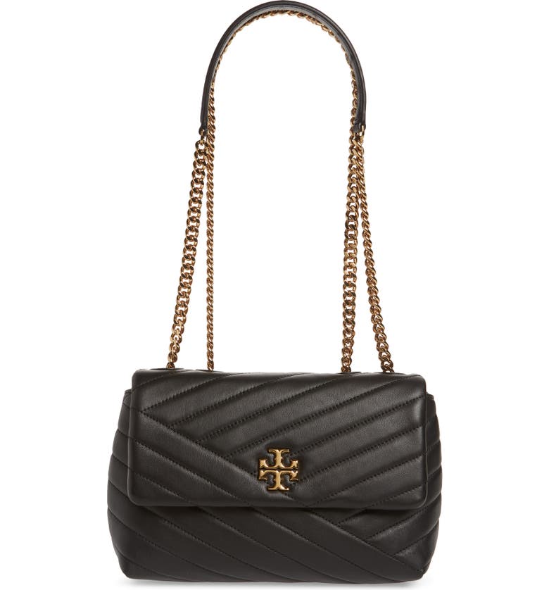 Tory Burch Kira Chevron Quilted Small Convertible Leather Crossbody Bag_BLACK