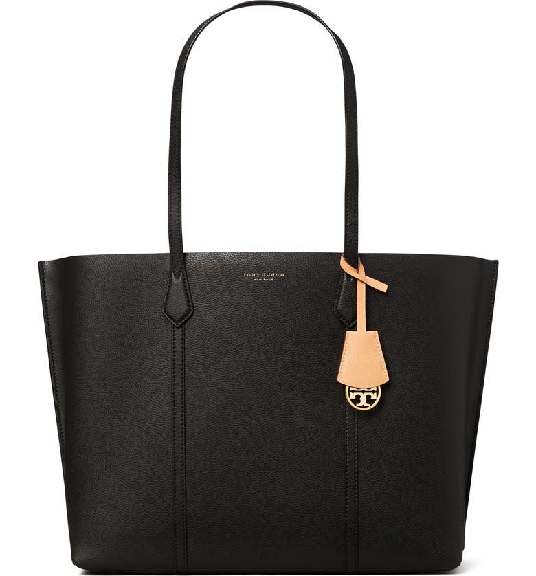 Tory Burch Perry Triple Compartment Leather Tote_BLACK
