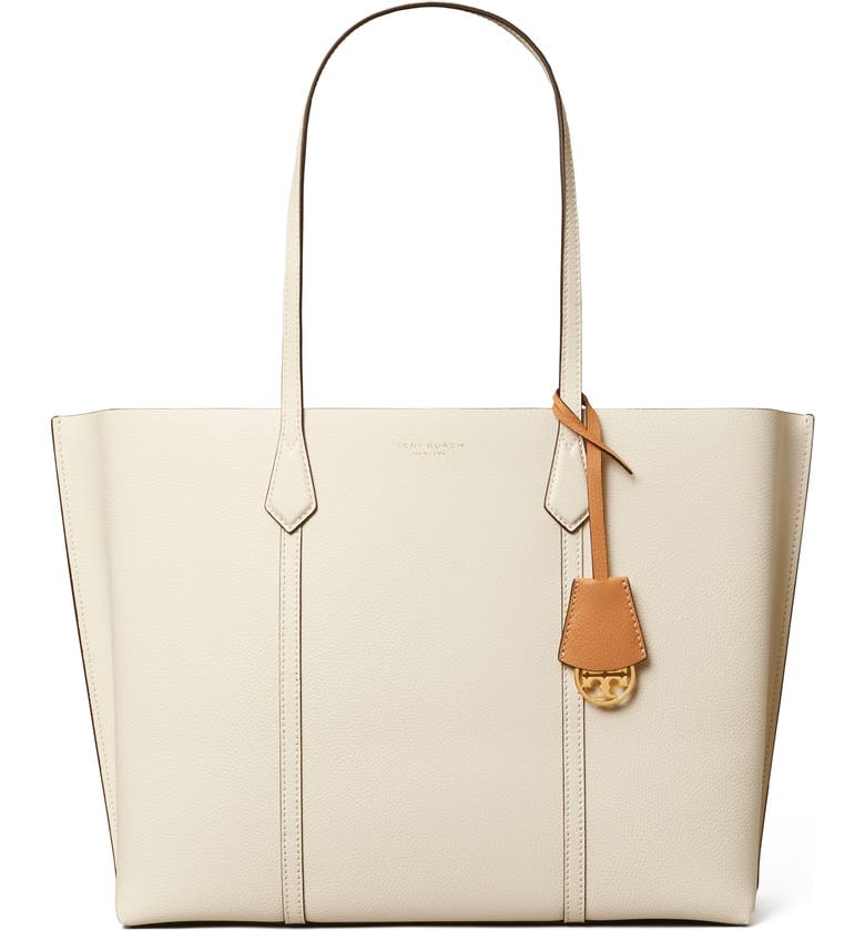 Tory Burch Perry Triple Compartment Leather Tote_NEW IVORY