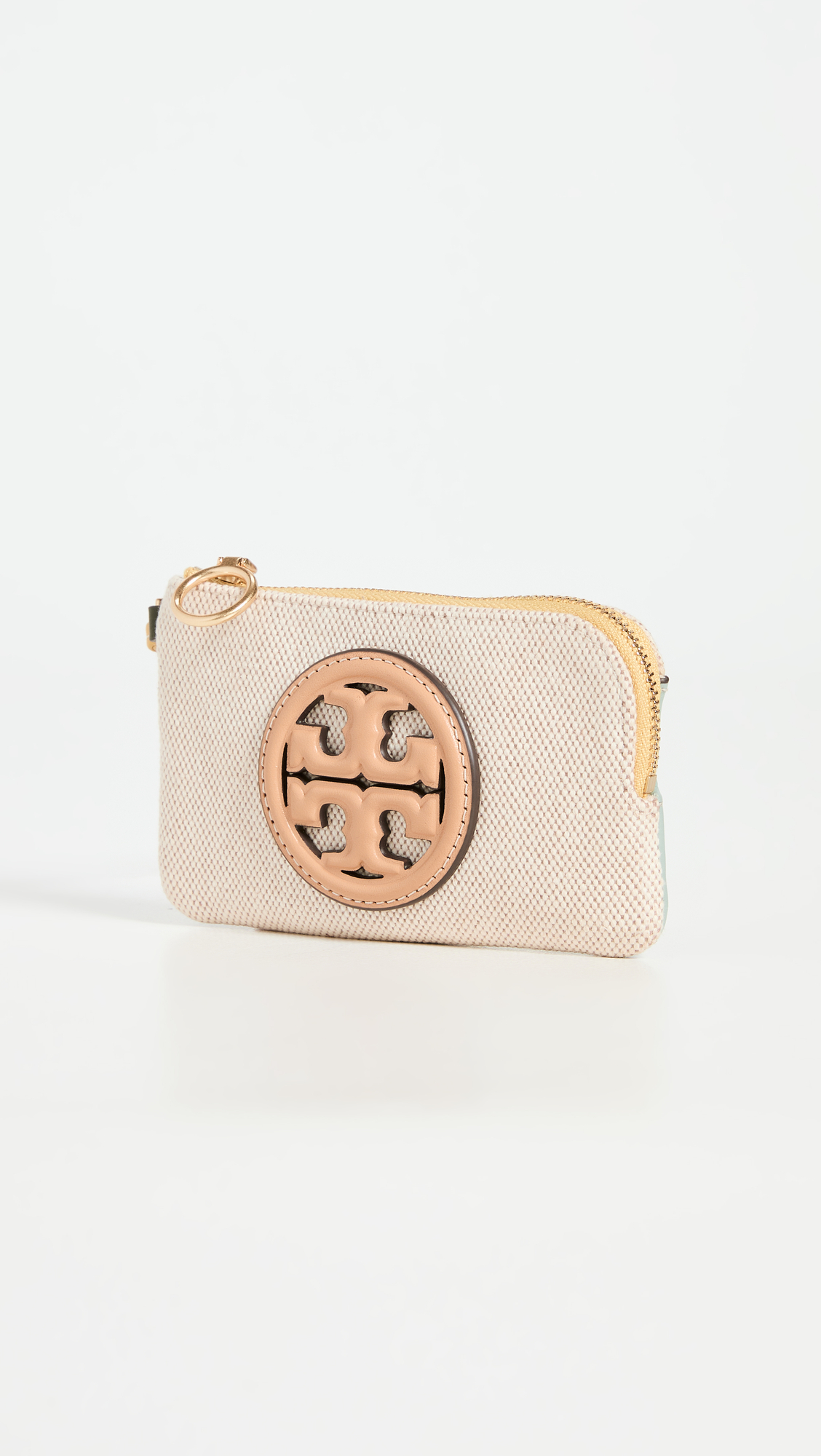 Tory Burch Perry Bombe Canvas Top Zip Card Case