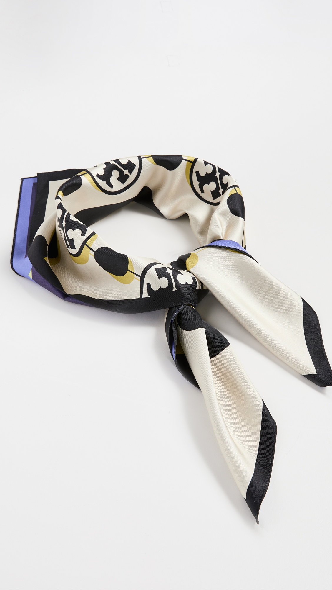 Tory Burch 3-D T Monogram Double Sided Silk Square Scarf