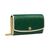 Tory Burch Robinson Patent Puffy Quilted Chain Wallet