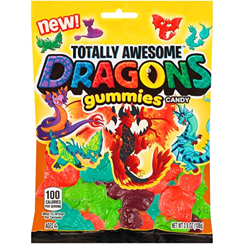 Totally Awesome Dragons Flavored Gummies, Assorted, 12 Count