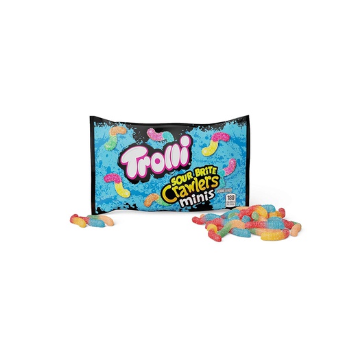  Trolli Sour Brite Mini Crawlers Gummy Worms, 2 Ounce, Pack of 18