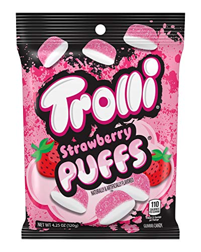  Trolli Strawberry Puffs Gummy Candy, 4.25 Ounce, Pack of 12