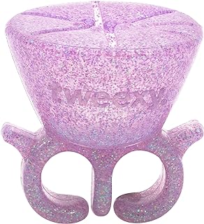 tweexy Wearable Nail Polish Holder Ring, Fingernail Polishing Tool, Manicure and Pedicure Accessories (Opal Sparkle)