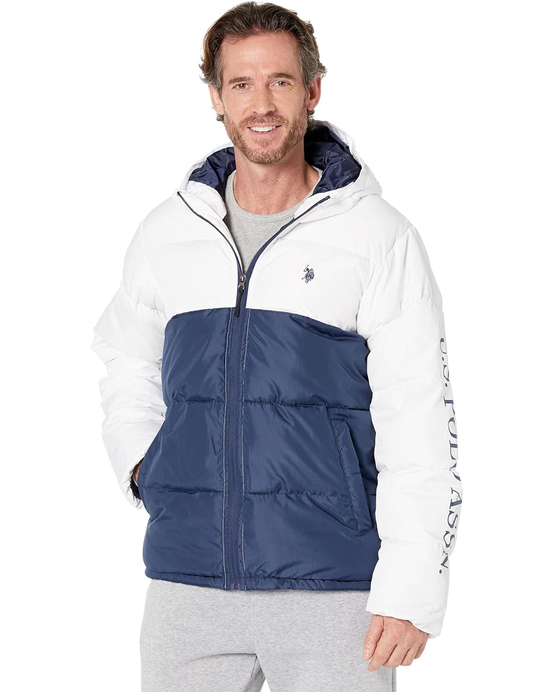 U.S. POLO ASSN. Color-Blocked Padded Puffer