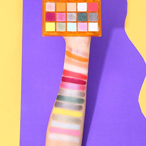  UCANBE Colorful 15 Shades Eyeshadow Makeup Palette,Shimmer Matte Metallic High Pigmented Neutral Bold Waterproof Eyes Shadow, Creamy Blendable Make Up Pallet Set (Fruit Punch)