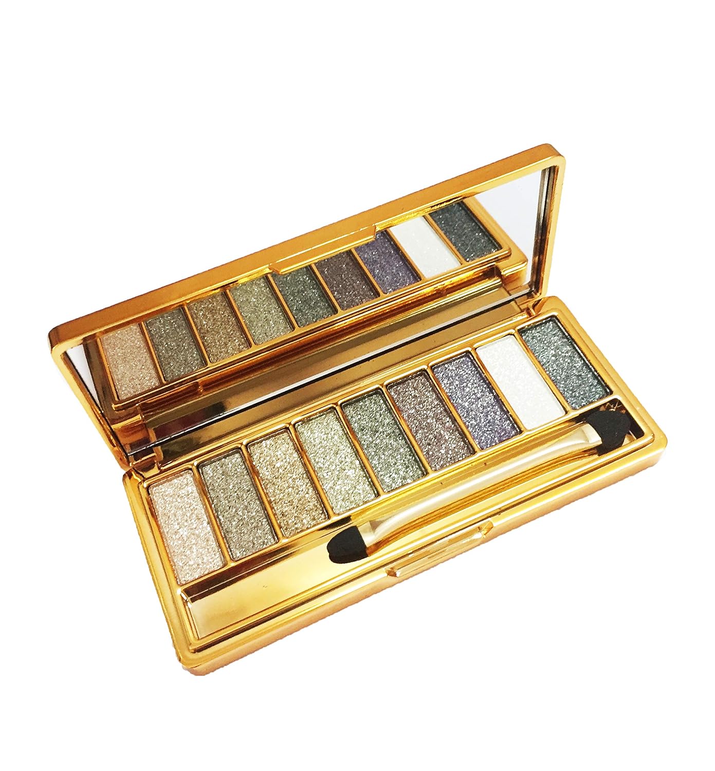  UIFCB Glitter Eyeshadow Palette,9 Colors Sparkle Shimmer Eye Shadow Highly Pigmented Long Lasting Makeup Set Gold (Type 3)