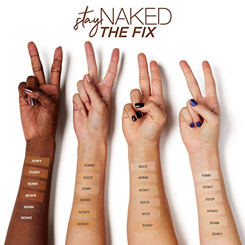  Urban Decay Stay Naked The Fix Powder Foundation, 40NN - Matte Finish Lasts Up To 16 Hours - Water & Sweat-Resistant - Comes with Charcoal-Infused Sponge