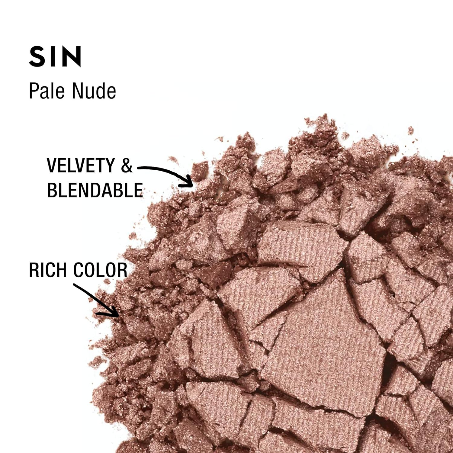  Urban Decay Eyeshadow Compact, Sin - Pale Nude - Shimmer Finish - Ultra-Blendable, Rich Color with Velvety Texture