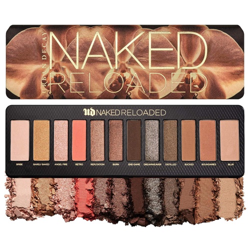  Urban Decay Naked Reloaded Eyeshadow Palette, 12 Universally Flattering Neutral Shades - Ultra-Blendable, Rich Colors with Velvety Texture - Set Includes Mirror
