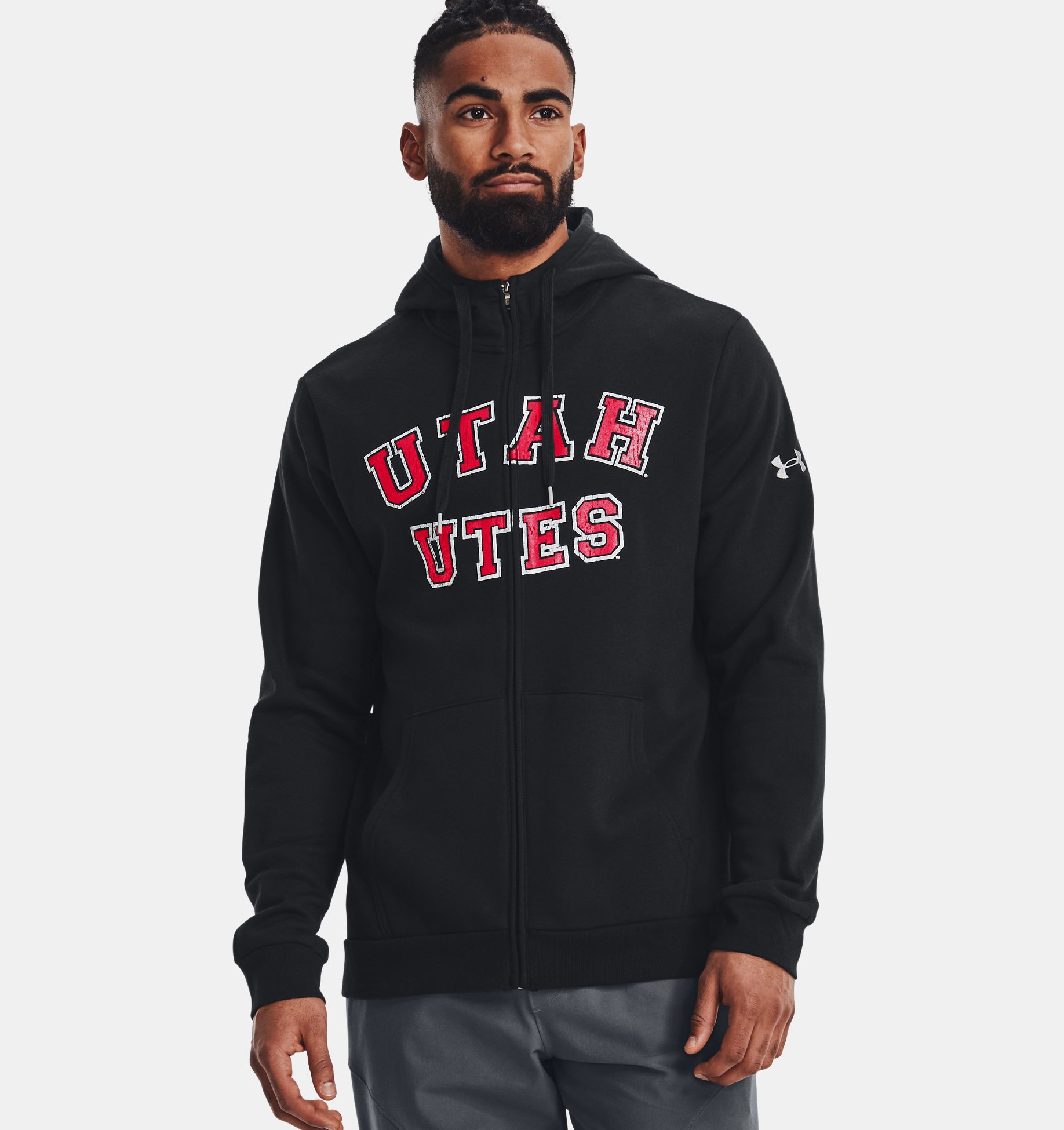 Underarmour Mens UA All Day Fleece Collegiate Sideline Full-Zip Hoodie