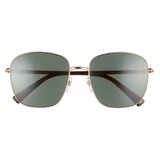 Valentino 57mm Square Sunglasses_GOLD/ GREEN