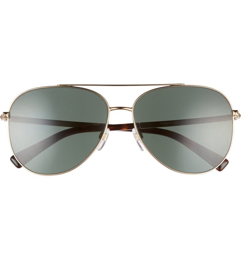 Valentino 60mm Aviator Sunglasses_GOLD/ GREEN