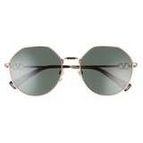 Valentino 57mm Geometric Sunglasses_GOLD/ GREEN