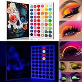 ValueMakers DE’LANCI Eyeshadow Palette 54 Bright Colors, Highly Pigmented Makeup Palette, Bright Neon Glitter Matte Shimmer Eye Shadow Halloween Makeup Christmas Gift for Her Makeup Eye Shadow