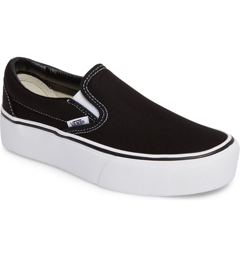 Vans Platform Slip-On Sneaker_BLACK/ WHITE