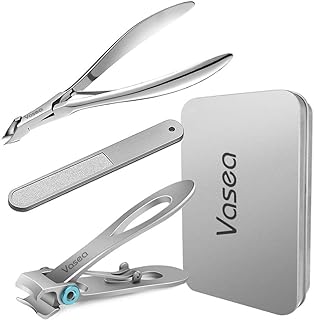 Vasea Professional Sharp Stainless Steel Nail Clippers,Super Wide Jaw Opening Nail Clippers, Manicure, Pedicure, Nail Clippers for Men and Women,Works Well on Thick Nails.
