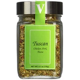 Victoria Taylors Tuscan Seasoning - 4.1 Oz Jar - Victoria Gourmet - All Natural Ingredients - Garlic, bell pepper, green onion, rosemary, oregano, red pepper flakes, black pepper, sesame seed, lemo
