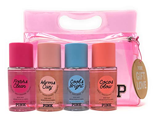 Victorias Secret PINK Mini Body Mist Gift Set - Fresh and Clean, Warm and Cozy, Cool and Bright, Coco and Glow
