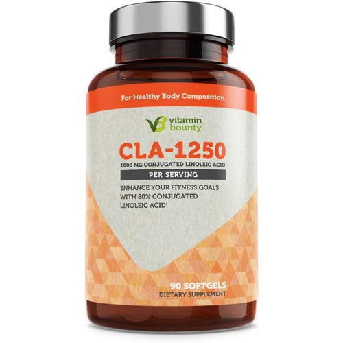  Vitamin Bounty CLA 1250mg - Conjugated Linoleic Acid, CLA Supplements Weight Loss for Women and Men, CLA Pills, CLA Capsules, Non Stimulating & Premium Quality - 90 Softgels, 2 Pac