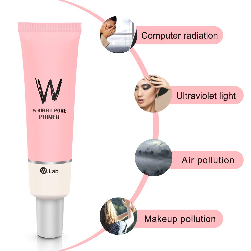  WEIDA SIGN Face Makeup Primer,W-Airfit Pore Primer,Big Pores Perfect Cover,Oil Control Moisturizing Essence Concealer Foundation(35g)