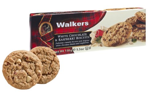 Walkers Shortbread White Chocolate and Raspberry Cookies, 5.3-Ounce Boxes (Pack of 12)