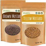 Yamees Yellow Mustard Seeds & Black Mustard - Bulk Spices and Seasoning - 28 Ounces (14 Ounce Bags)