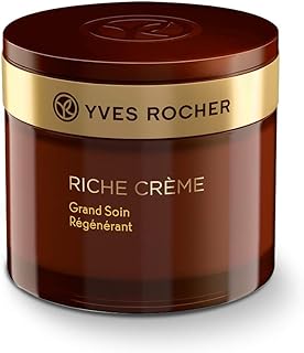 YR YVES ROCHER Yves Rocher Face Moisturizer Riche Creme Anti-aging Intense Regenerating Day & Night Cream with precious oils, for Mature Skin + Dry skin, 75 ml jar