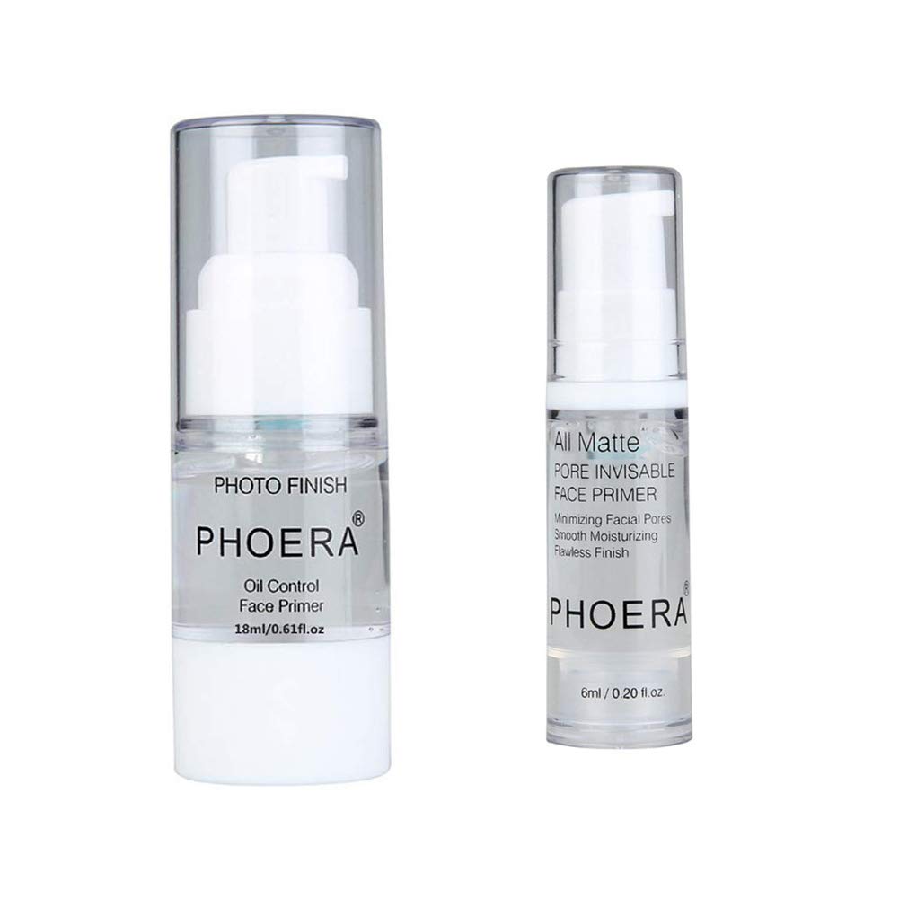  Yocisku PHOERA Primer Face Makeup 2PCS (0.6 and 0.2 FL.OZ), Natural Matte Makeup Foundation Primer Pore Invisible Oil-control Long Lasting Isolated Hydrating Cosmetic Beauty Foundation Pri