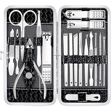 Yougai Manicure Set Nail Clippers Pedicure Kit -18 Pieces Stainless Steel Manicure Kit, Professional Grooming Kits, Nail Care Tools with Luxurious Travel Case