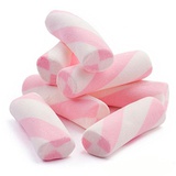 Yum Junkie Puffy Poles Pink & White Jumbo Marshmallow Twists 1LB Bag
