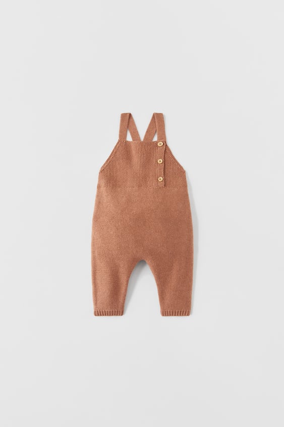 Zara BUTTONED KNIT OVERALLS