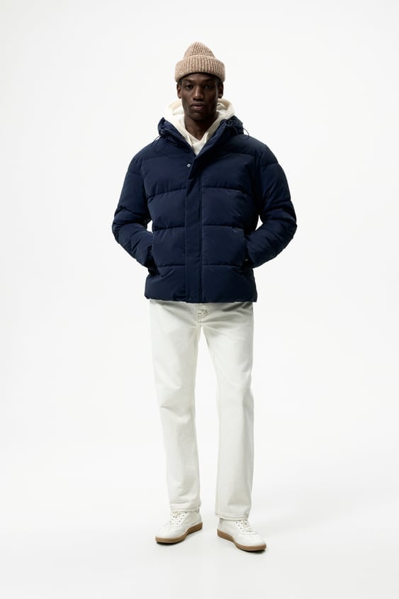 Zara HOODED QUILTED JACKET