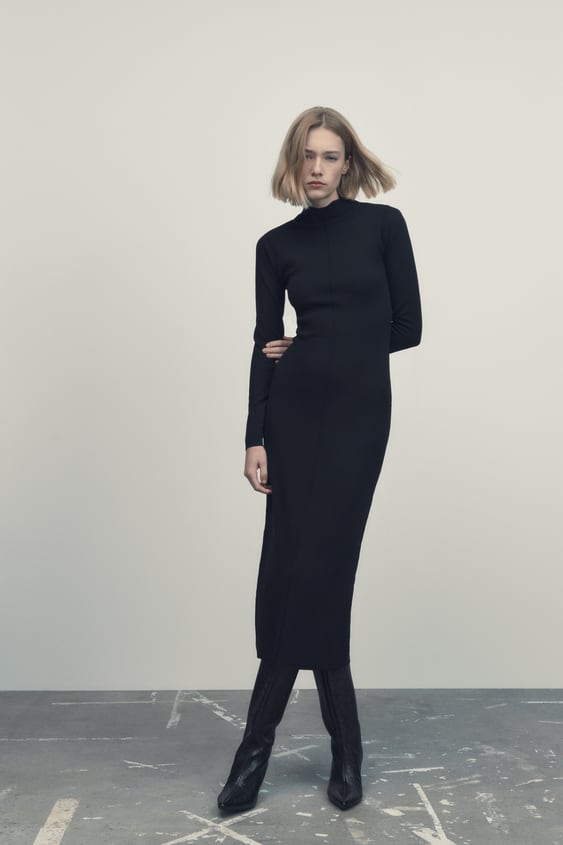 Zara LONG KNIT DRESS